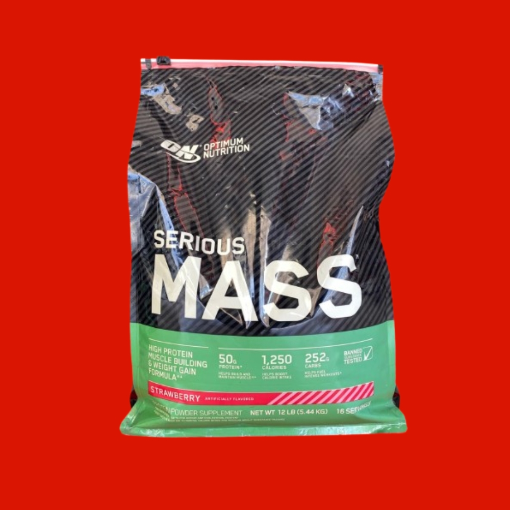 OPTIMUM NUTRITION SERIOUS MASS WEIGHT GAIN 12 LB STRAWBERRY